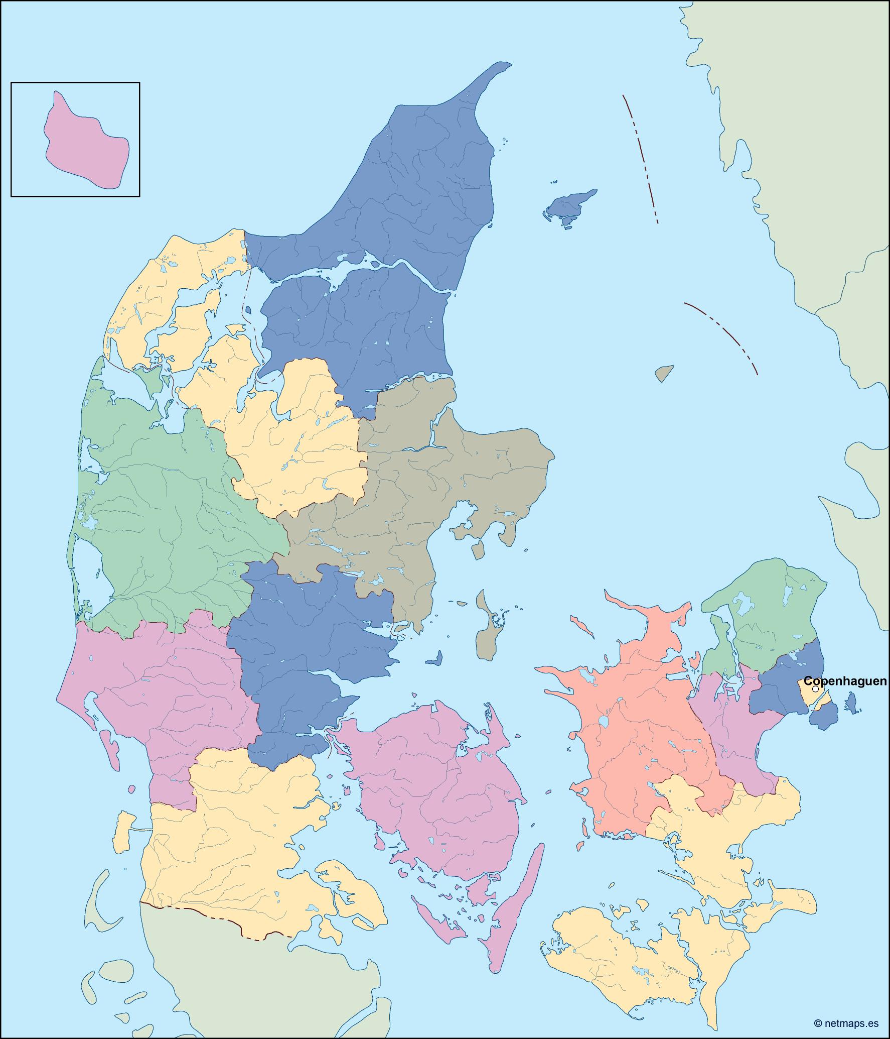 denmark vector map