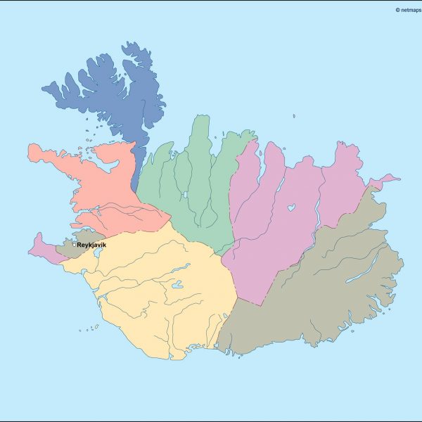 iceland vector map