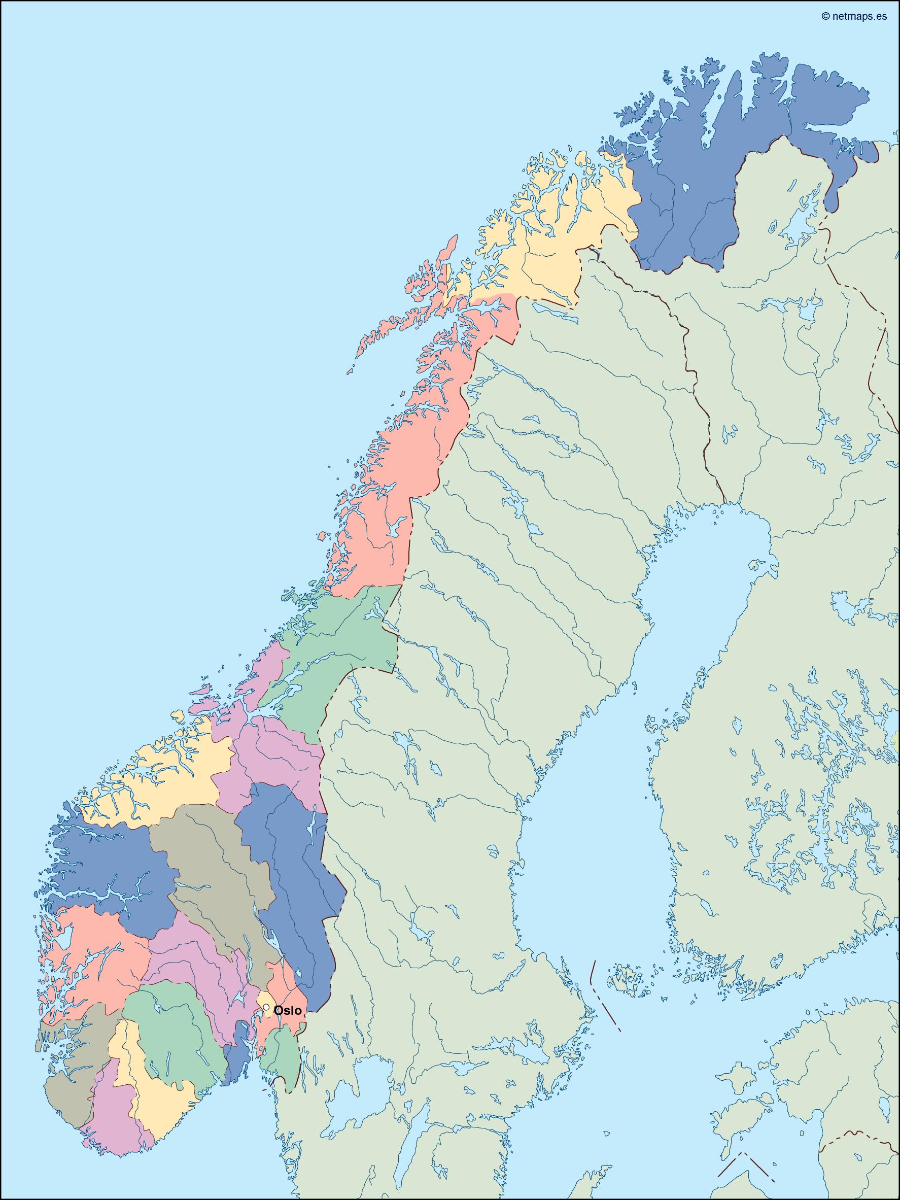 norway vector map