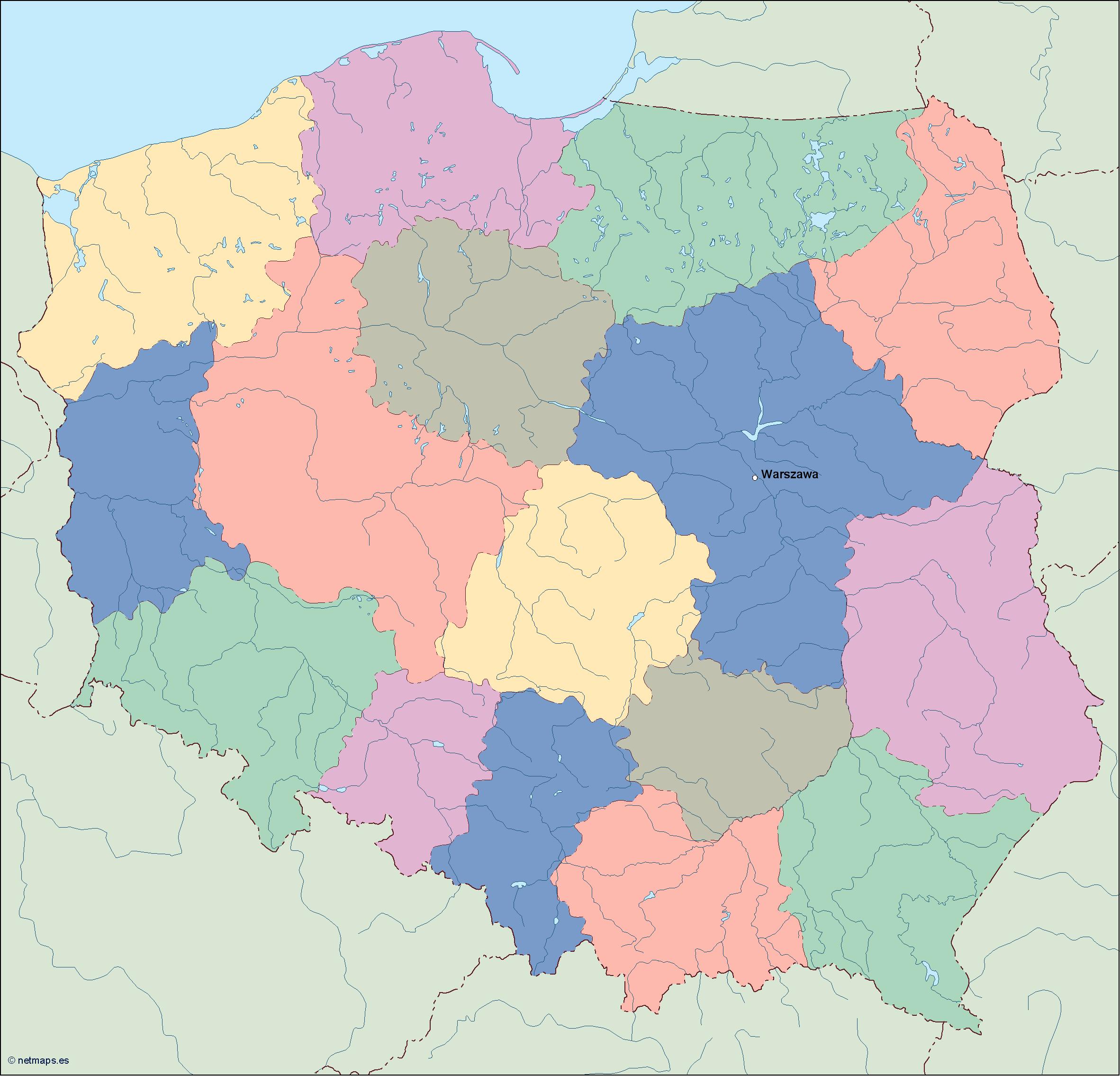 poland vector map