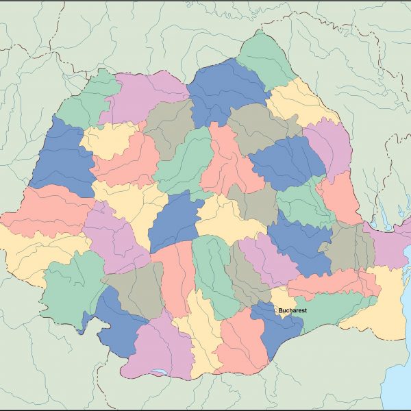 romania vector map