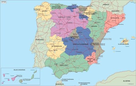 spain political map