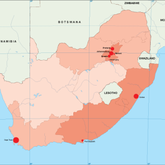 South Africa population map