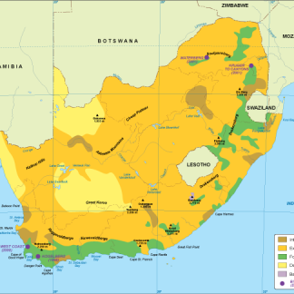 South Africa vegetation map