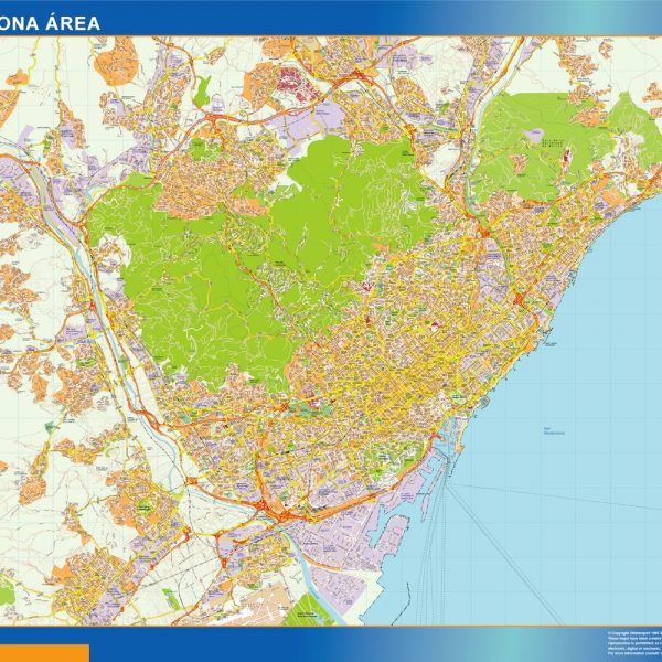 mapa vectorial barcelona area