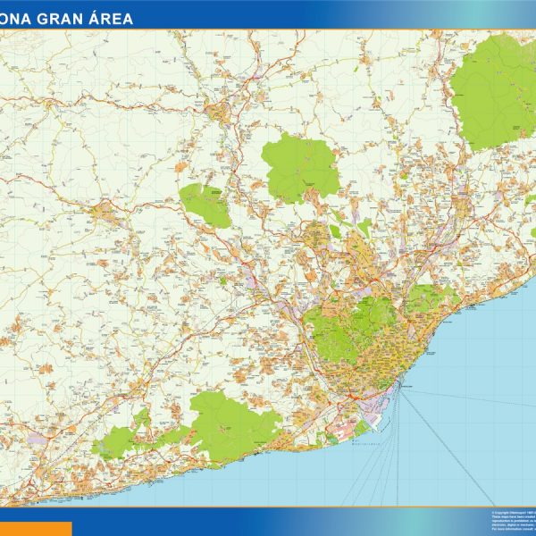 mapa vectorial barcelona gran area