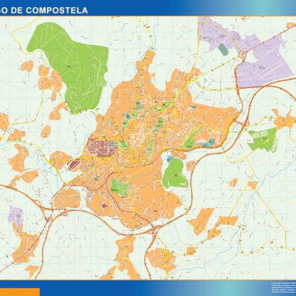 mapa vectorial santiago de compostela