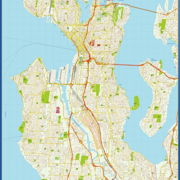 seattle vector map