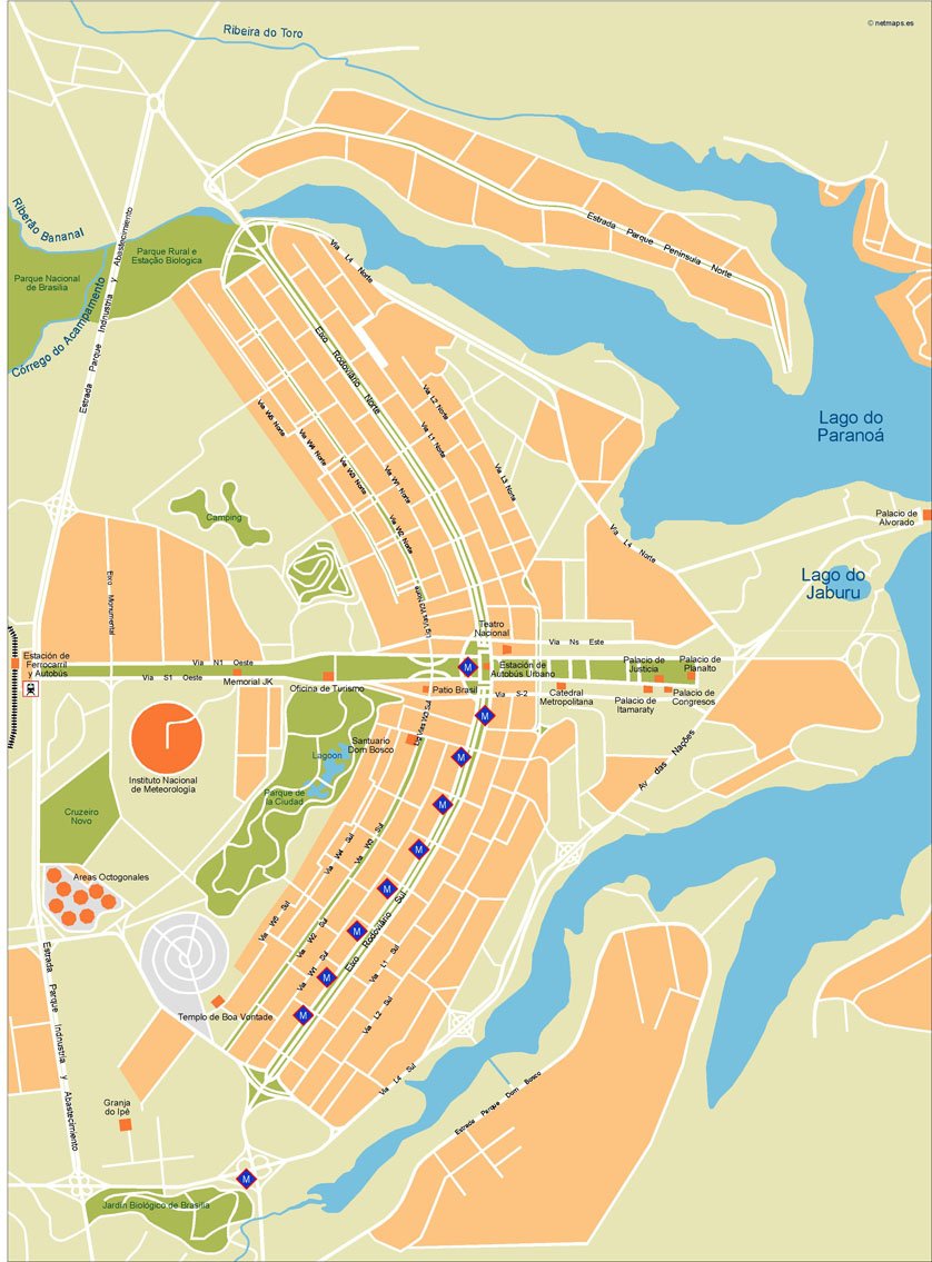 Brasilia Vector Map