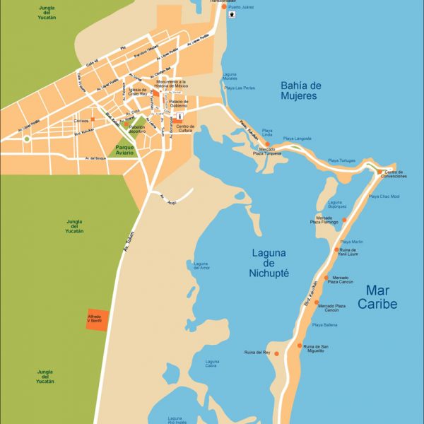Cancun Vector Map