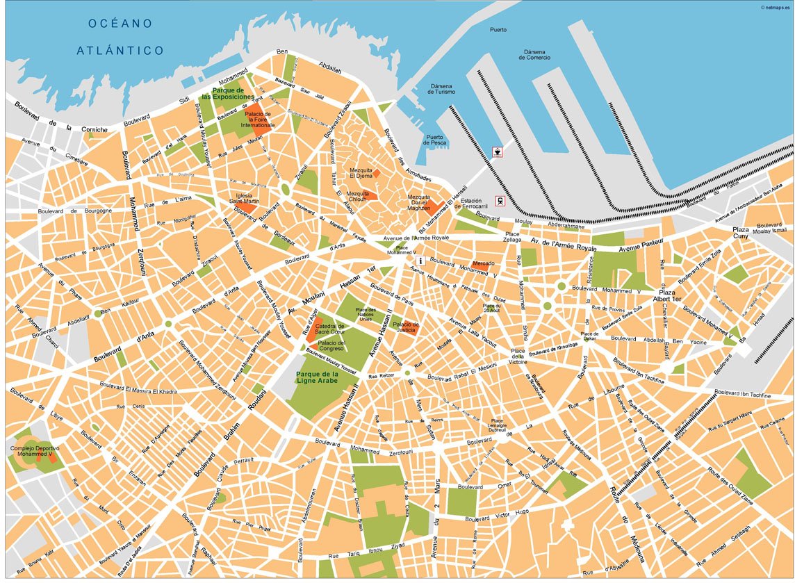 Casablanca Vector Map