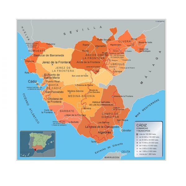 Mapa Municipios Cadiz