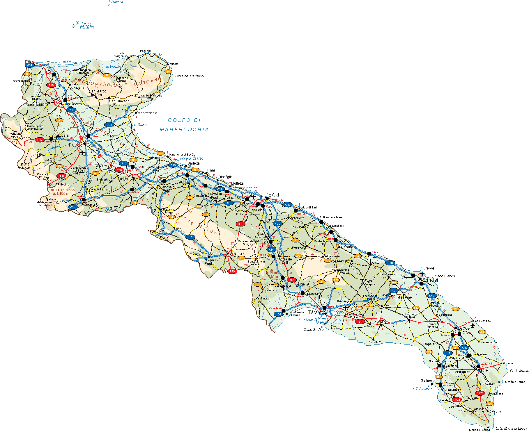 Puglia Vector Map