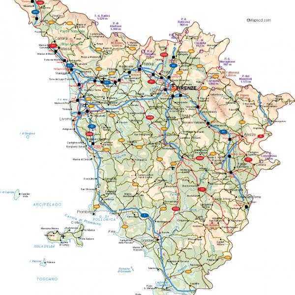 Toscana Vector Map