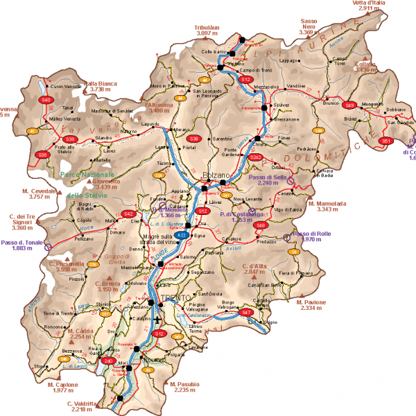 Trentino Vector Map