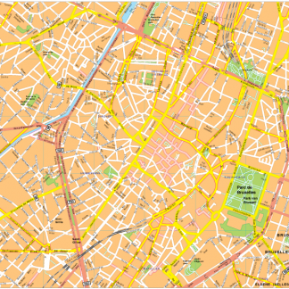 Bruselles Vector EPS Map
