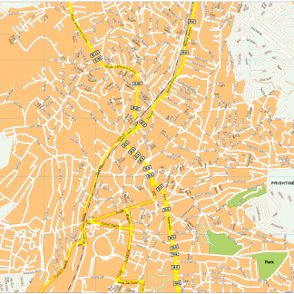 Prishtina Vector EPS Map