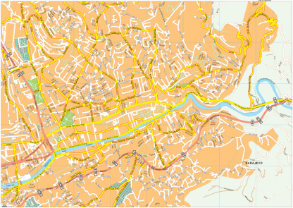 Sarajevo Vector EPS Map